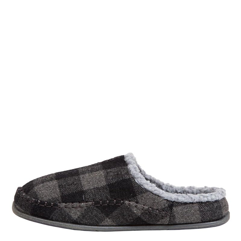 Deer Stags Unisex Nordic Fabric Slipper / Grey/Black Plaid / Men's 10 US / Medium - Image 4